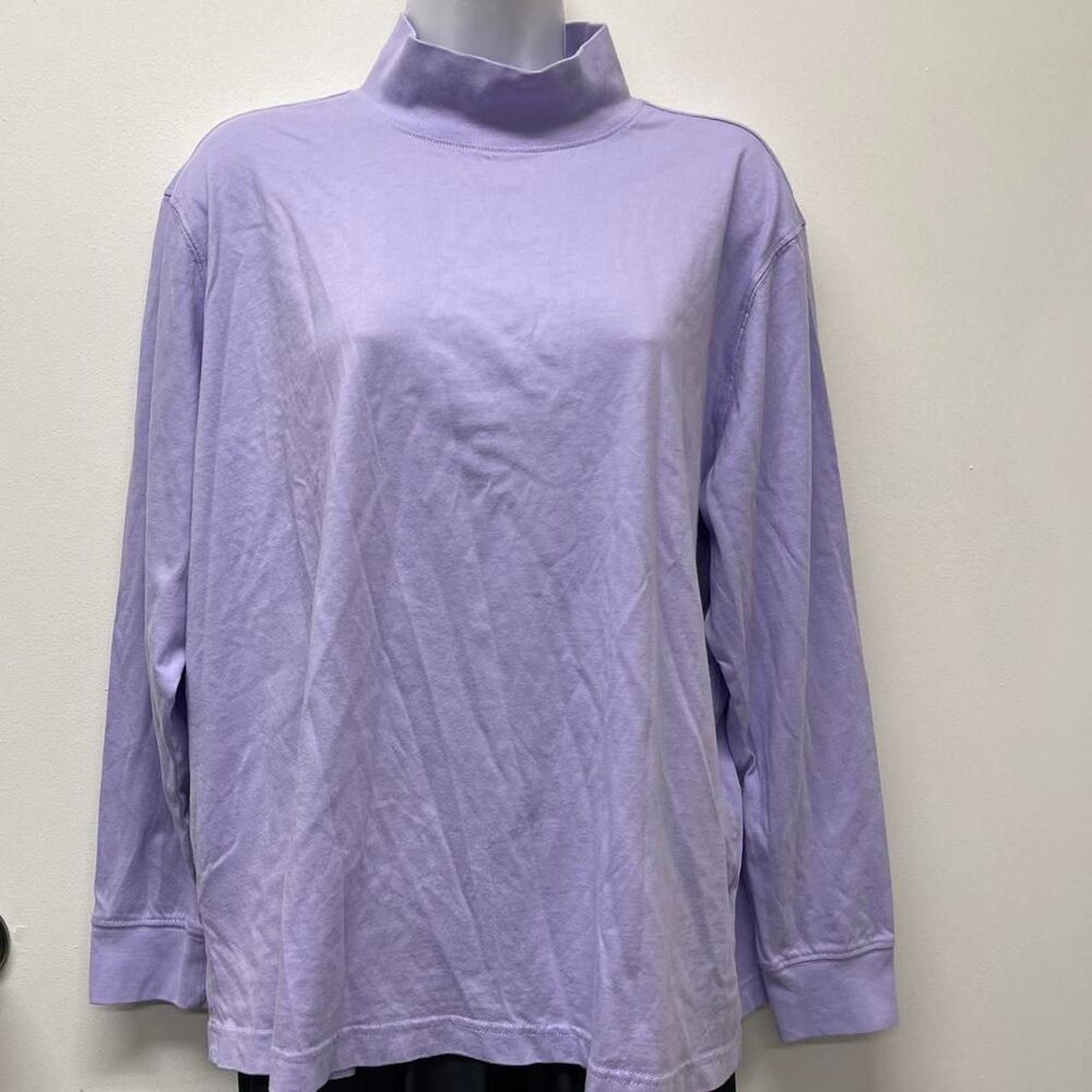 Lands' End Women's Size 1X Purple Long Sleeved Stretchy Shirt